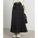 テディショップ Teddyshop レディース フリンジワンウォッシュデニムマーメイドスカート (ブラック)