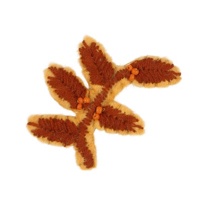 カンカン KANKAN フェルトリーフブローチ (イエロー)