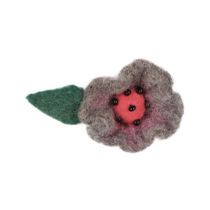 カンカン KANKAN フェルト花ブローチ (グレー)