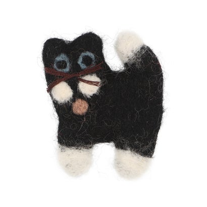 カンカン KANKAN フェルトネコブローチ (ブラック)