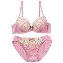 パリーゼ Palissee ラグジュアリーレース3/4モールドカップブラ&ショーツ【返品不可商品】 (ピンク)