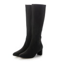 メルモ MELMO ストレッチロングブーツ (ブラックスエード)(4)