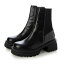 ナチュラルフレックス NATURAL FLEX Back-Knit Chelsea Ankle Boots （BLACK）