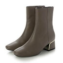 ナチュラルフレックス NATURAL FLEX Unique Chunky Heel Ankle Boots (DARK GRAY)