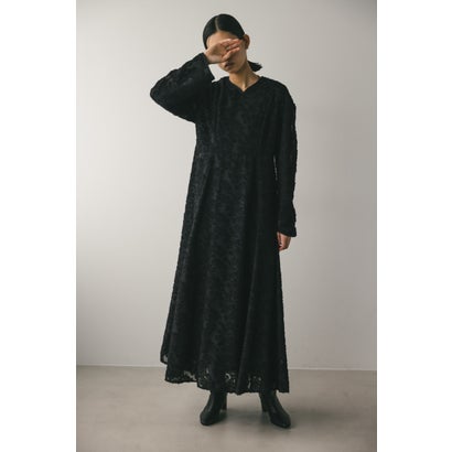 パネルフレアジャガードワンピース BLK パネルフレアジャガードワンピース BLK