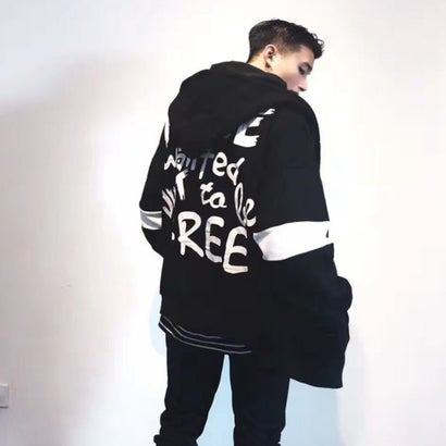 アットマーベラス At Marvelous メンズ パーカー ロゴ ビッグパーカー ユニセックス ビッグシルエット ストリート （ブラック）