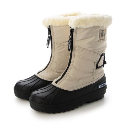 モズ moz 4cm防水　スパイク付き フロントジップ 防水ブーツ （グレージュ）