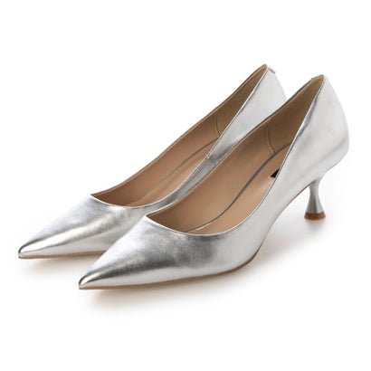 【EVOL/イーボル】 本革5.5cmポインテッドパンプス IV8111 （シルバー）のサムネイル