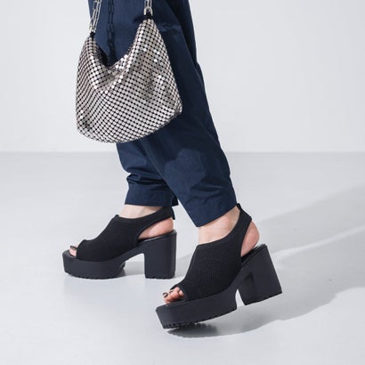 【EVOL/イーボル】 ニット厚底サンダル IW5320 （ブラック）のサムネイル