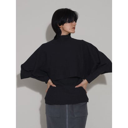 ラシュッド LASUD ドルマンニットアンサンブルセット （ブラック）