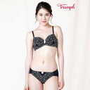トリンプ Triumph 【WEB限定】 すっきりスムースブラ&ショーツセット D-Fカップ 【返品不可商品】 (ブラック)