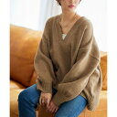 ルイルエブティック RUIRUE BOUTIQUE Vネックオーバーサイズニット (ベージュブラウン)