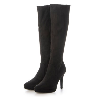デメテル DEMETER ポインテッドトゥ☆プラットフォーム ストレッチ ロングブーツ （ブラックスエード）