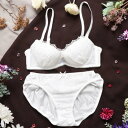 パリーゼ Palissee 【EFカップ】ダマスク風レース 3/4カップブラ&ショーツ【返品不可】 【返品不可商品】 (オフホワイト)
