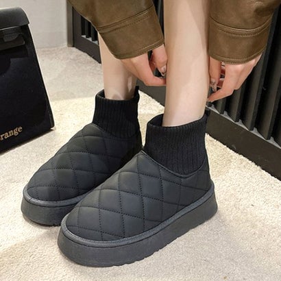 デューリリー Dewlily キルティングフェイクムートンブーツ レディース 10代 20代 30代 韓国ファッショ..