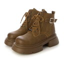 トミエコ Tomieco ボリューム底カジュアルブーツ ベルトアクセント (BROWN)