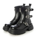 トミエコ Tomieco センタージップ ベルト付きカジュアルブーツ (BLACK)