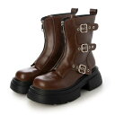 トミエコ Tomieco センタージップ ベルト付きカジュアルブーツ (BROWN)