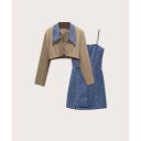 ラポミ プチ LA POMME petit Denim One Piece Jacket Set Up (Blue)