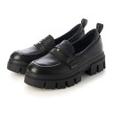 ブソラ bussola 厚底コインローファー (ブラック)