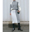 ジュエローブ Jewelobe アシメバイカラーニットセットアップ (グレー)