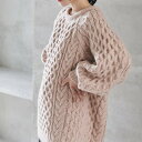 ラナン RANAN ざっくり!編地柄ニットプルオーバー (ピンクベージュ)