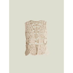 ラポミ ミント LA POMME mint Knitted Flower Vest （Ivory）