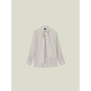 ラポミ ミント LA POMME mint Ribbon Classical Blouse シンプルリボンシフォンブラウス (Apricot)(4)