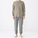 タケオキクチ TAKEO KIKUCHI 長袖ヘンリーネックパジャマ (チャコール)