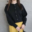 アクアガレージ aquagarage スナップボタンショート丈裏起毛トップス 春 秋 冬 (ブラック)