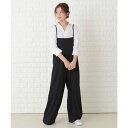 レースレディース Lace Ladies ゆったりサロペット 編み上げリボンオールインワン・パンツ (ブラック)(4)