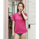 レースレディース Lace Ladies 水着Tシャツ体型カバー半袖シャツ (ローズ)