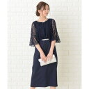 レースレディース Lace Ladies 花柄レースミモレ丈パーティドレス・ワンピース (ネイビー)(4)