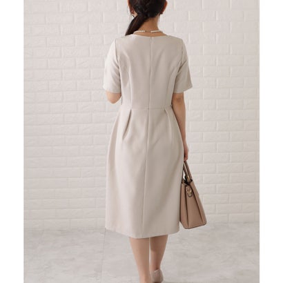 レースレディース Lace Ladies ノーカラージャケット&コクーンワンピースセットアップ (ベージュ)