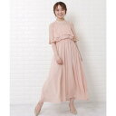 レースレディース Lace Ladies ブラウジングフレアマキシワンピースドレス (ピンク)(4)
