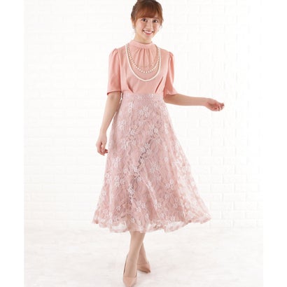 レースレディース Lace Ladies ドッキングレースワンピースドレス (ピンク)