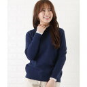 レースレディース Lace Ladies レースモックネックニットプルオーバー (ネイビー)