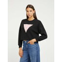 ゲス GUESS Lurex Triangle Logo Sweatshirt (JBLK) トップス スウェット レディース