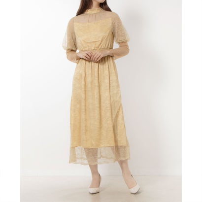 ハレモード haremode 結婚式・二次会・セレモニーシーン対応 バルーン袖ドレス ワンピース・パーティードレス （ダスティ）