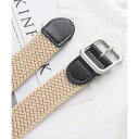 フロージュ florge メンズ/レディース兼用 カジュアルバイカラーメッシュベルト スクエア (ベージュ)