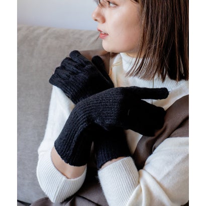 ヴィータフェリーチェ VitaFelice カラフルニット手袋&アームウォーマーセット (BLACK)