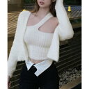 ミニミニストア miniministore モヘアアンサンブルニット レディース韓国 (オフホワイト)