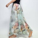 アイカ ica ふんわり柔らかな花柄のシフォン素材 ロング丈フレアスカート (63)