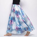 アイカ ica ふんわり柔らかな花柄のシフォン素材 ロング丈フレアスカート (56)