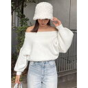 スパンコールオフショルKnit TOP IVOY3