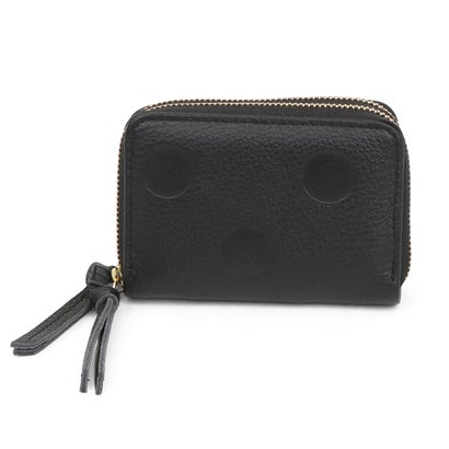 ＜ロングセラー＞ペルケ perche ドット型押し・ジャバラカードキーケース （BK）