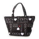 セシルマクビー CECIL McBEE LOGO PATTERN TOTE (ブラック)