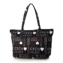 セシルマクビー CECIL McBEE LOGO PATTERN TOTE L (ブラック)