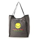 <ロングセラー>カシュカシュ cache cache スマイル柄刺繍トートバッグ (GY)