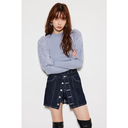 ボリュームショルダーKNIT TOP BLU